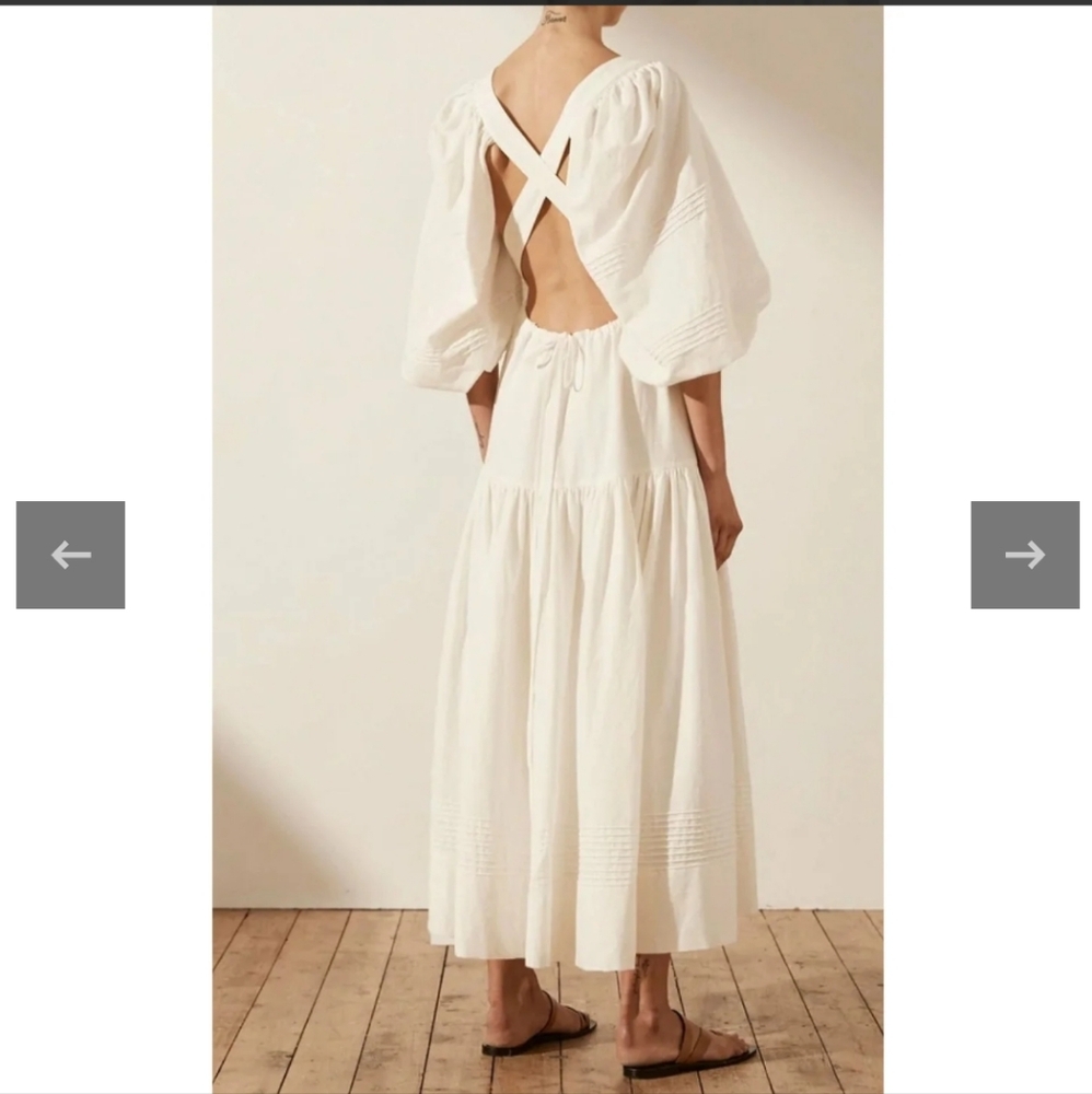 Priscila Pin Tuck Cross Back Midi Dress